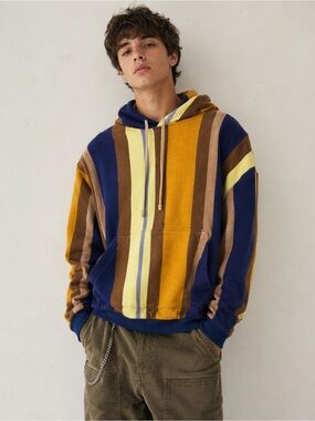 Urban Outfitters Vertical Stripe Pullover Hoodie - Size Small